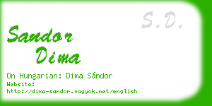 sandor dima business card